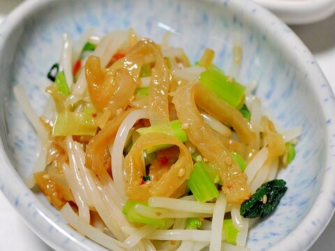 中華くらげと小松菜ともやしの冷菜